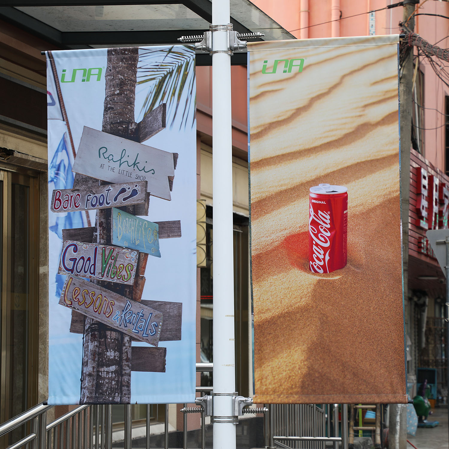 街道灯杆双面广告海报旗帜支架套件